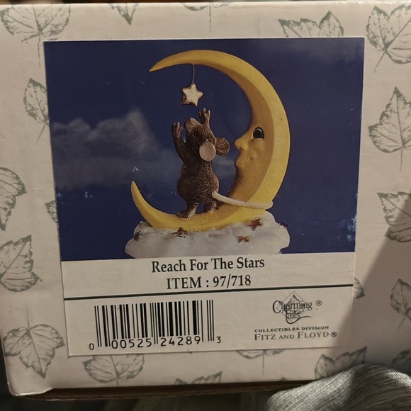 Fitz and Floyd Reach for the Stars Charming Tails item 97/718 Moon with mouse - Picture 2 of 6